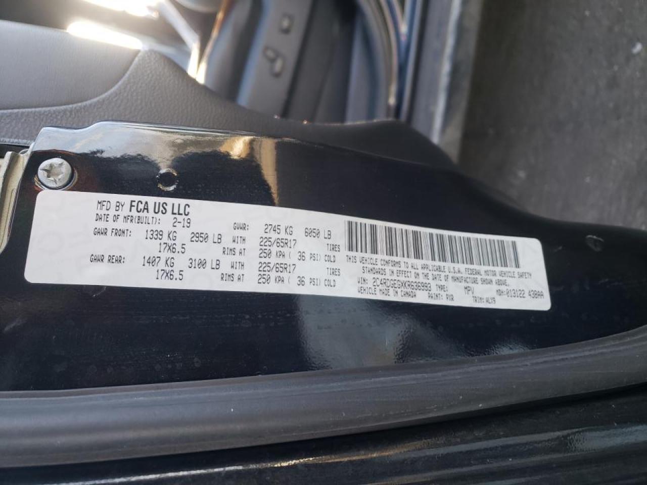 Photo 10 from auction – 2019 DODGE GRAND CARA with VIN 2C4RDGEGXKR636993