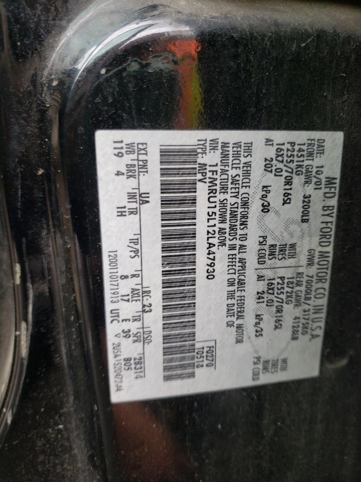 Photo 10 from auction – 2002 FORD EXPEDITION with VIN 1FMRU15L12LA47930
