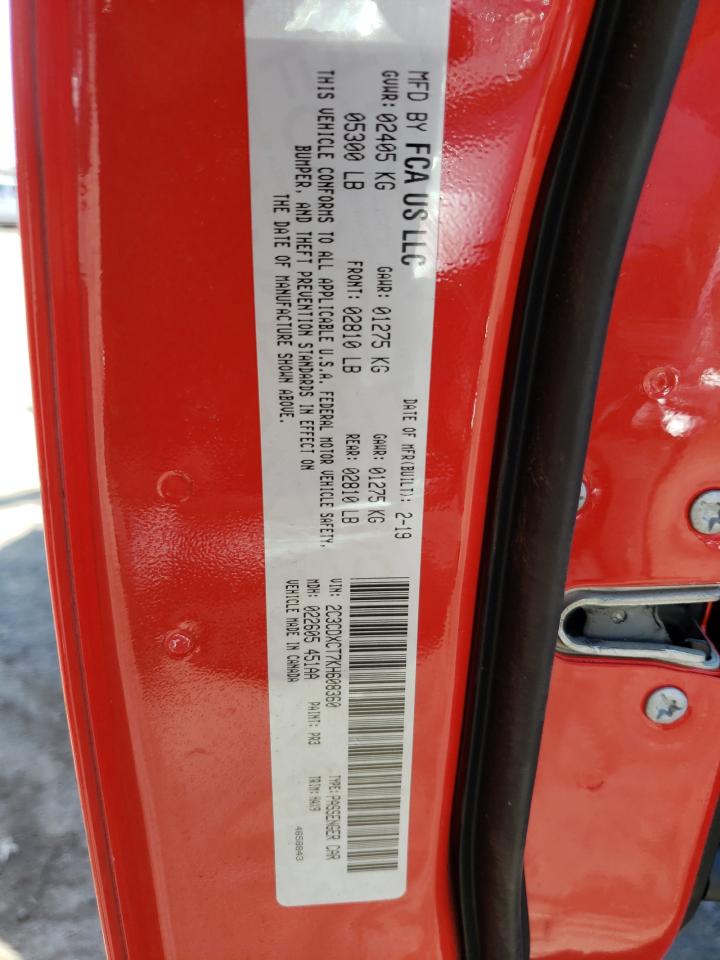 Photo 10 from auction – 2019 DODGE CHARGER R/ with VIN 2C3CDXCT7KH608360