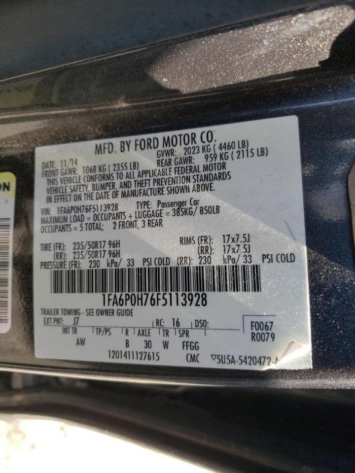 Photo 10 from auction – 2015 FORD FUSION SE with VIN 1FA6P0H76F5113928