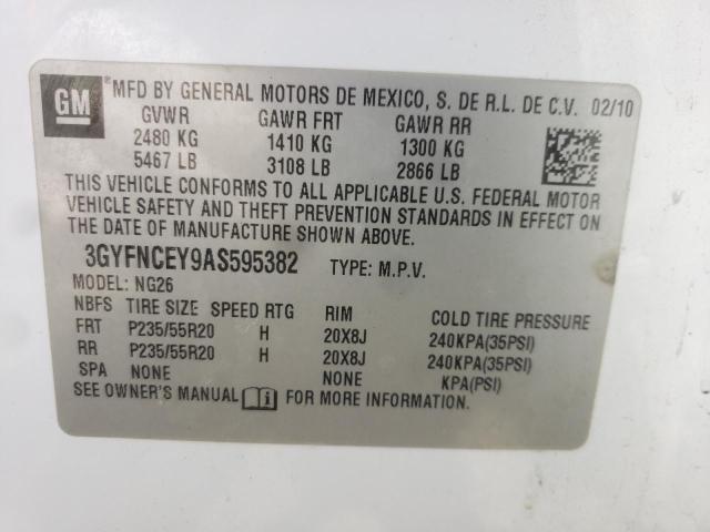 Photo 10 from auction – 2010 CADILLAC SRX PREMIU with VIN 3GYFNCEY9AS595382