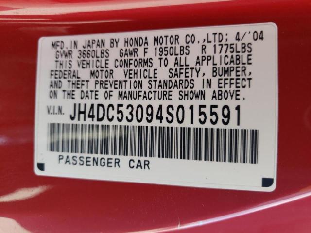 Photo 10 from auction – 2004 ACURA RSX TYPE-S with VIN JH4DC53094S015591