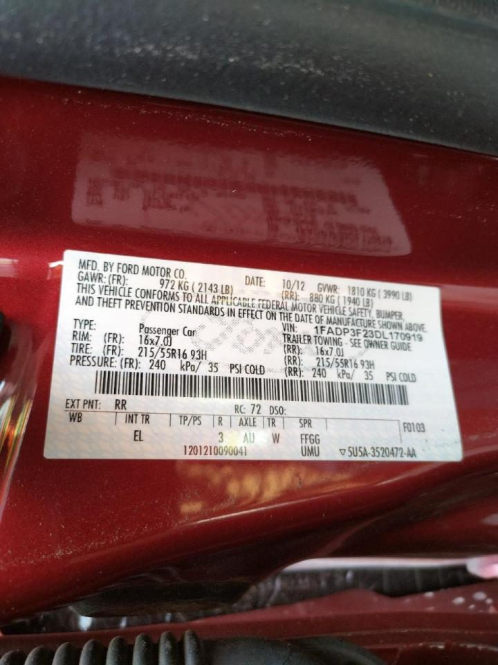 Photo 10 from auction – 2013 FORD FOCUS SE with VIN 1FADP3F23DL170919