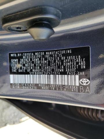 Photo 10 from auction – 2016 TOYOTA COROLLA L with VIN 5YFBURHE2GP431974