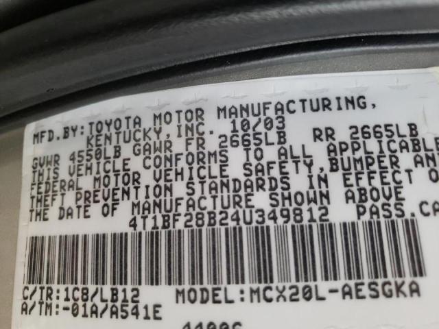 Photo 10 from auction – 2004 TOYOTA AVALON XL with VIN 4T1BF28B24U349812