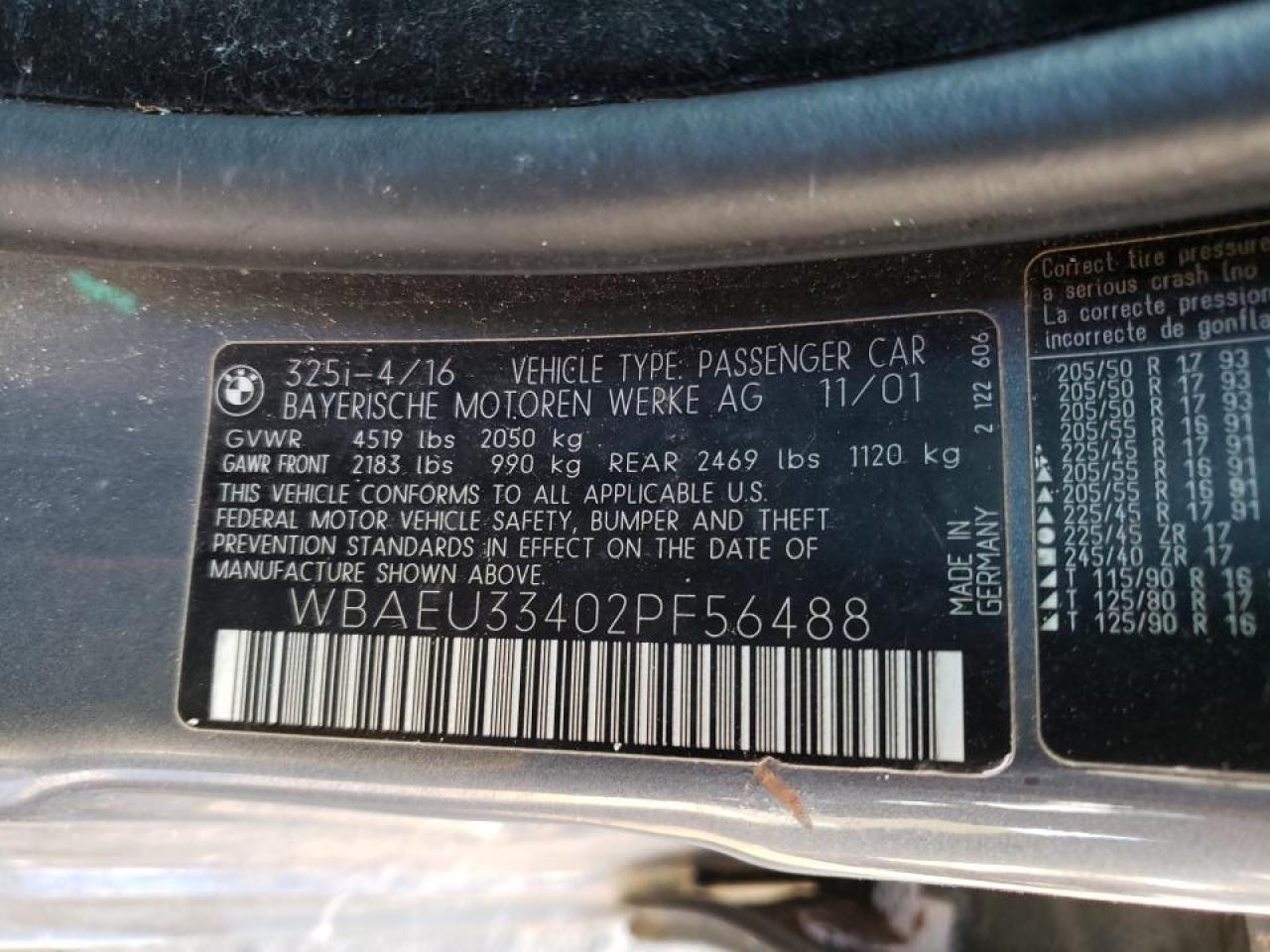 Photo 10 from auction – 2002 BMW 325 XI with VIN WBAEU33402PF56488