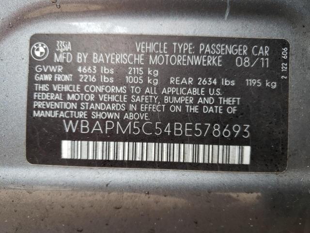 Photo 10 from auction – 2011 BMW 335 I with VIN WBAPM5C54BE578693