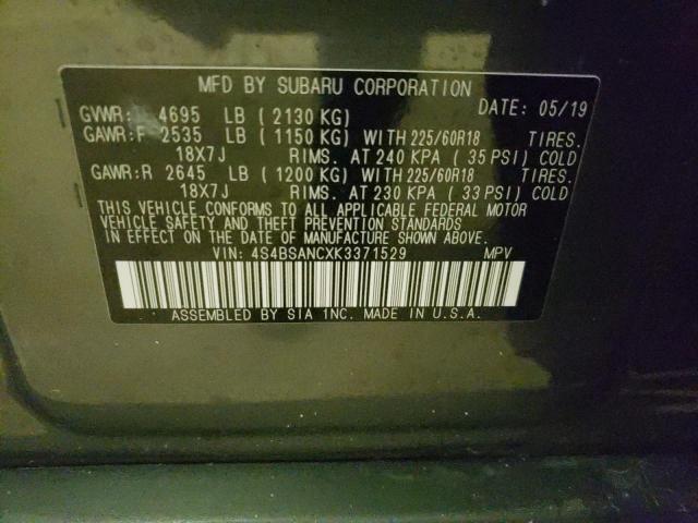 صورة رقم 10 من المزاد - 2019 SUBARU OUTBACK 2. مع VIN 4S4BSANCXK3371529