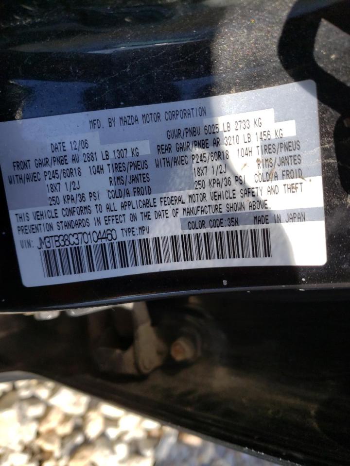 Photo 10 from auction – 2007 MAZDA CX-9 with VIN JM3TB38C370104460