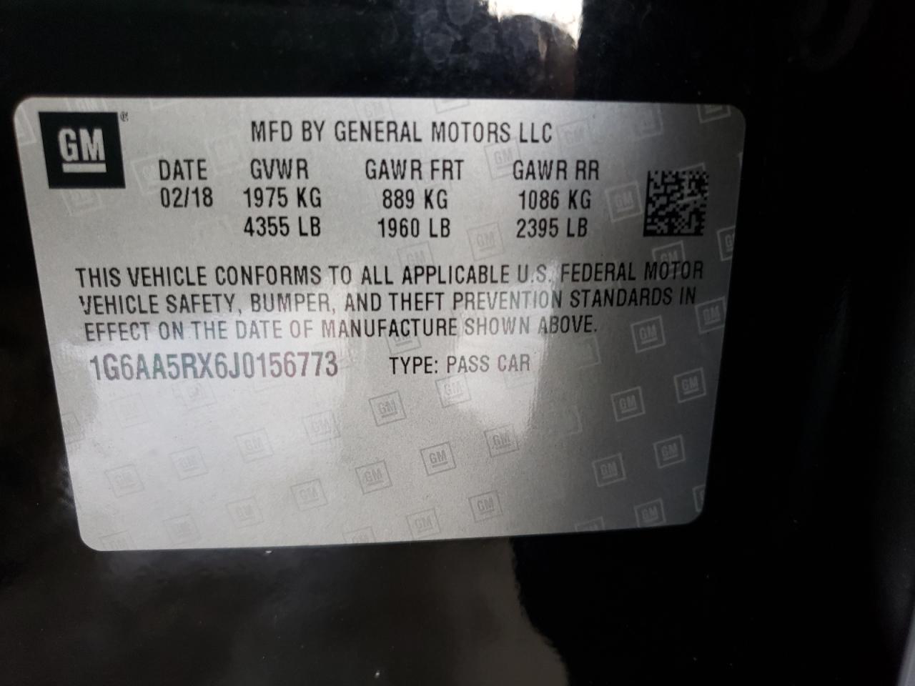Photo 10 from auction – 2018 CADILLAC ATS with VIN 1G6AA5RX6J0156773