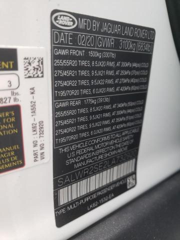 Photo 10 from auction – 2020 LAND ROVER RANGE ROVE with VIN SALWR2SE2LA732920