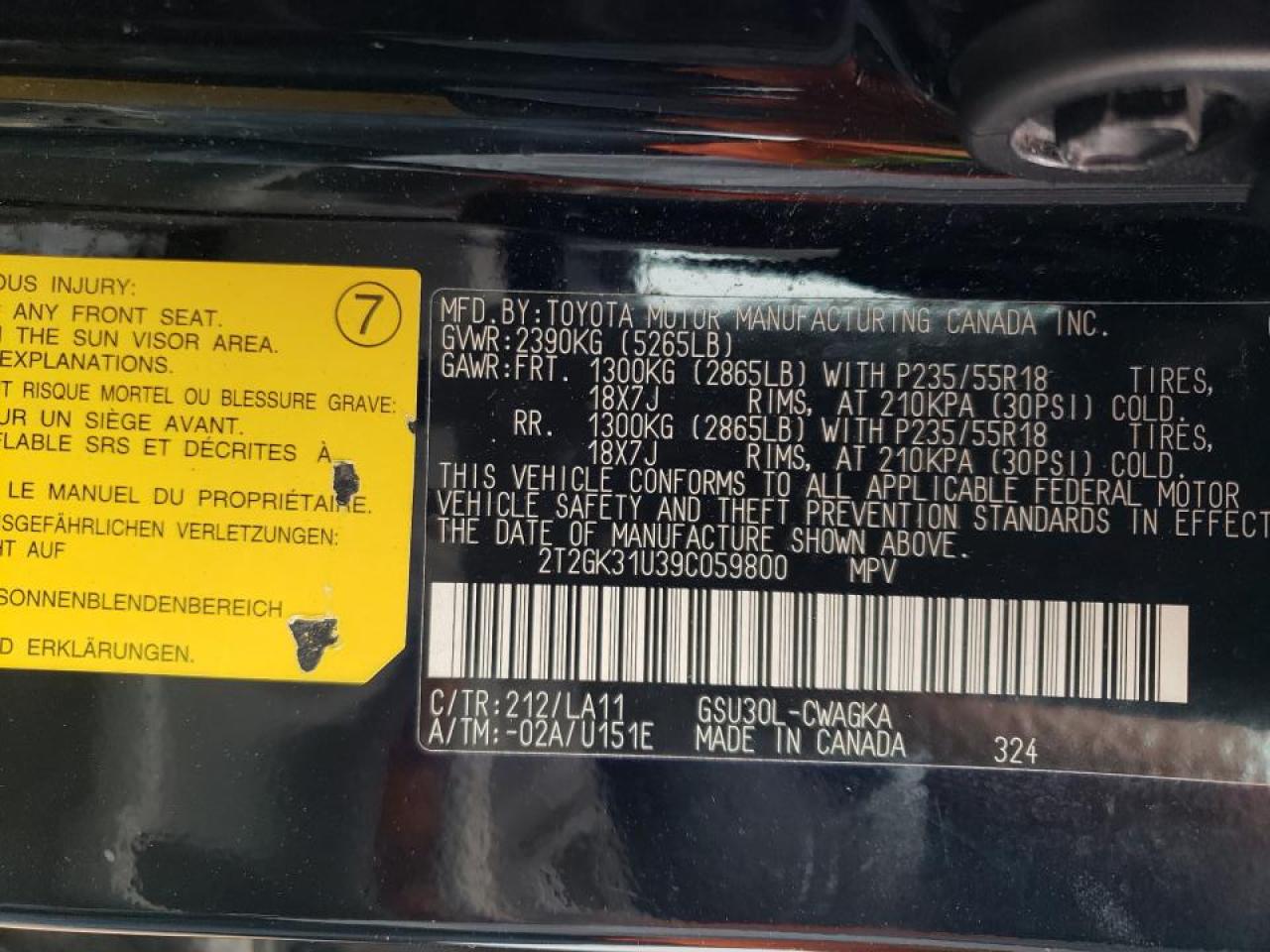 Photo 10 from auction – 2009 LEXUS RX 350 with VIN 2T2GK31U39C059800