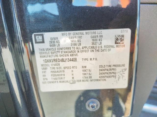 Photo 10 from auction – 2011 GMC ACADIA SLT with VIN 1GKKVRED4BJ134408