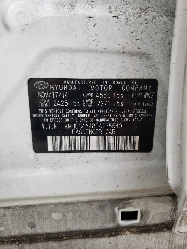 Photo 10 from auction – 2015 HYUNDAI SONATA HYB with VIN KMHEC4A48FA135540