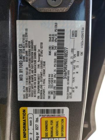 Photo 10 from auction – 2019 FORD FUSION TIT with VIN 3FA6P0RU9KR188277