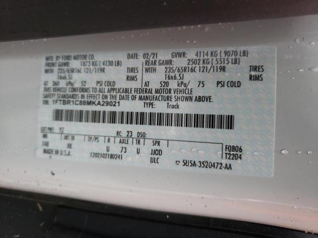 Photo 10 from auction – 2021 FORD TRANSIT T- with VIN 1FTBR1C88MKA29021
