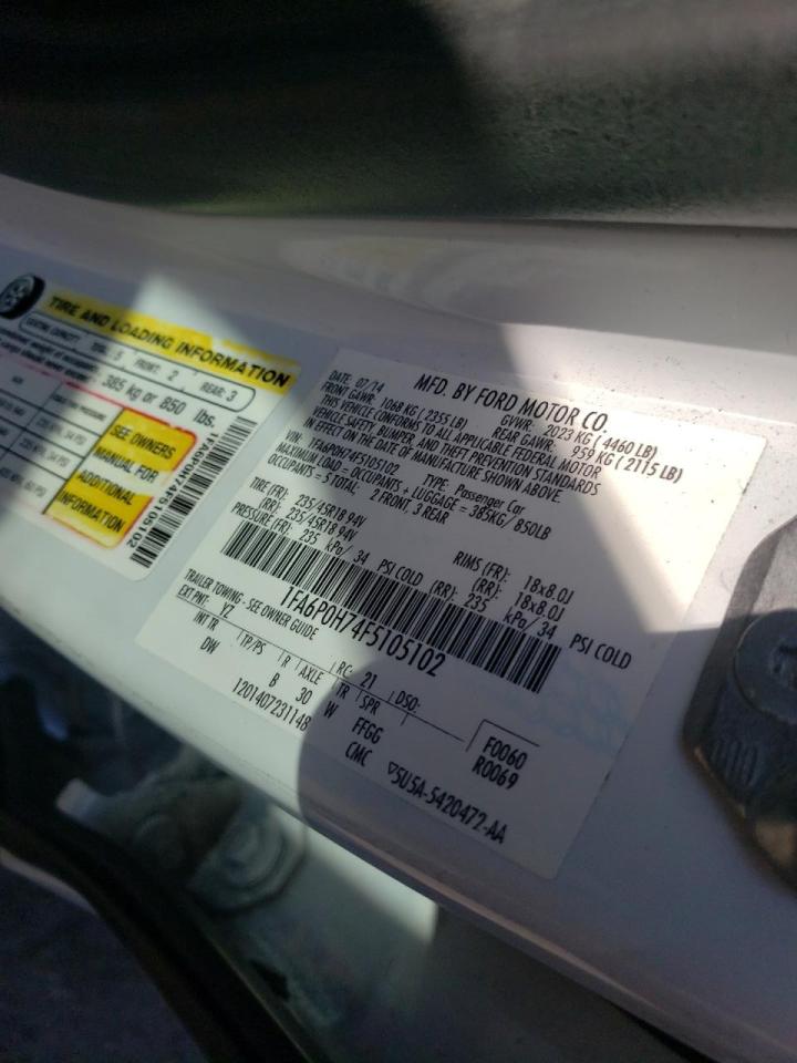 Photo 10 from auction – 2015 FORD FUSION SE with VIN 1FA6P0H74F5105102