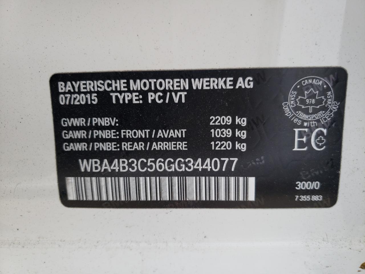 Zdjęcie 10 z aukcji – 2016 BMW 435 XI GRA z VIN WBA4B3C56GG344077