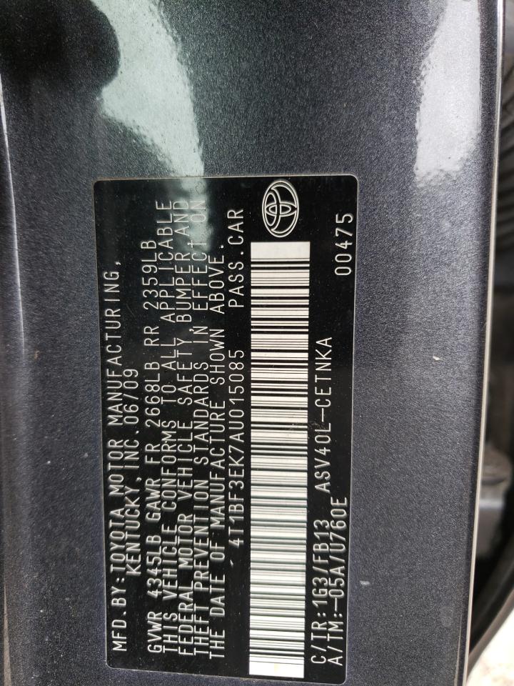 Photo 10 from auction – 2010 TOYOTA CAMRY BASE with VIN 4T1BF3EK7AU015085