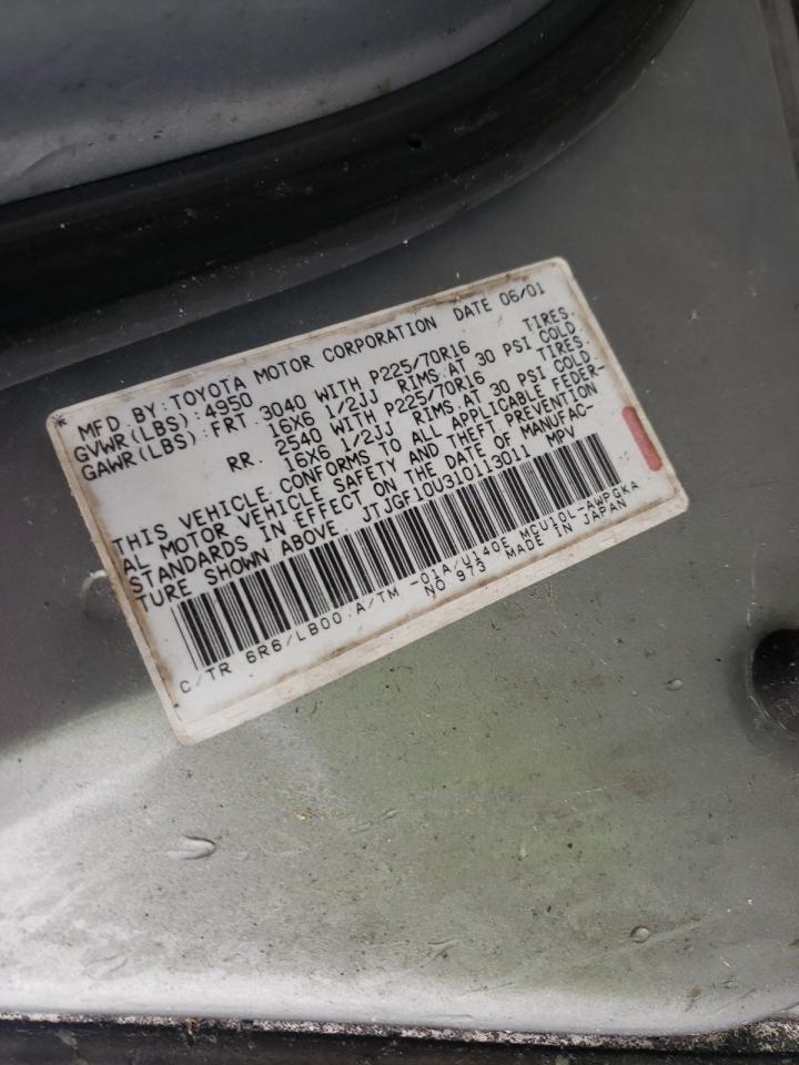 Photo 10 from auction – 2001 LEXUS RX 300 with VIN JTJGF10U310113011