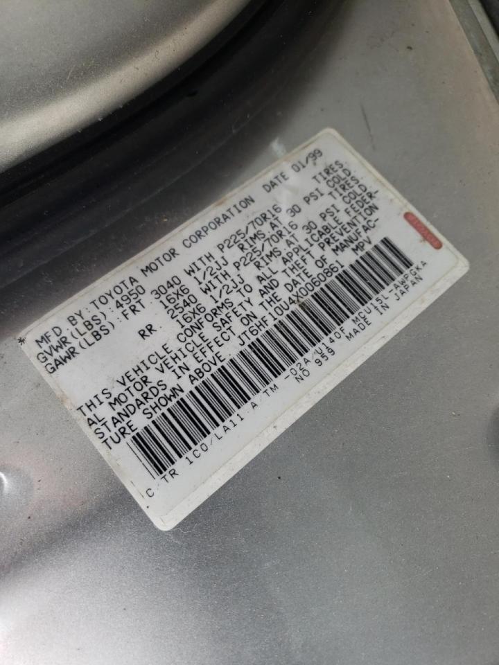 Photo 10 from auction – 1999 LEXUS RX 300 with VIN JT6HF10U4X0060861