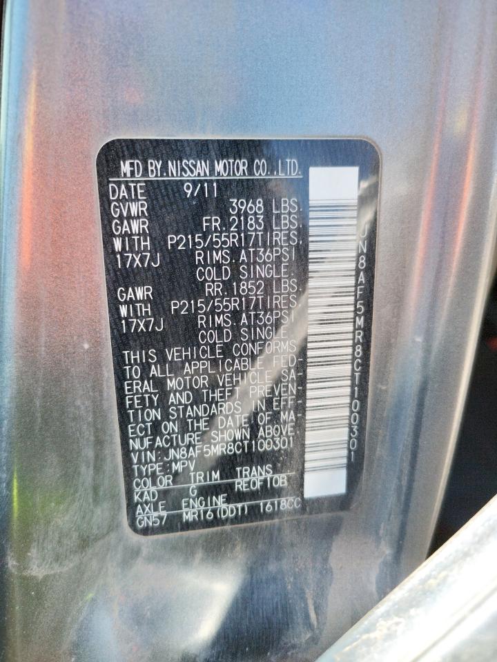 Photo 10 from auction – 2012 NISSAN JUKE S with VIN JN8AF5MR8CT100301