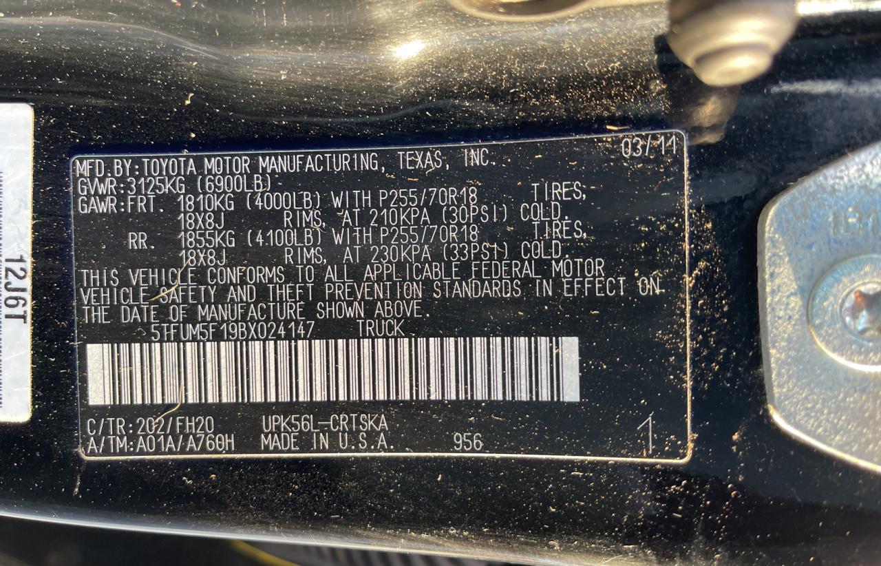 Photo 10 from auction – 2011 TOYOTA TUNDRA DOU with VIN 5TFUM5F19BX024147