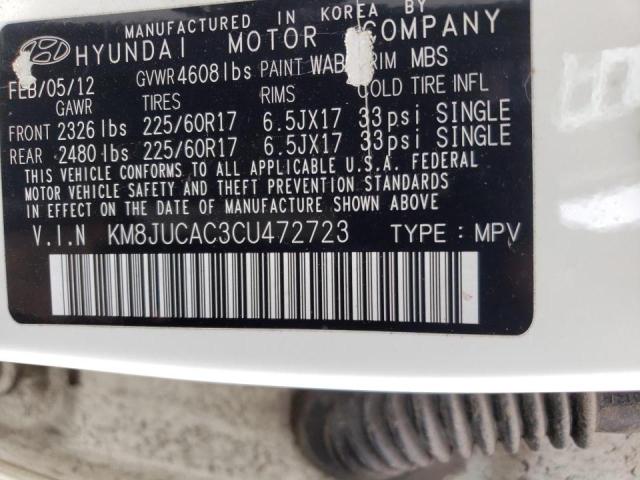 Photo 10 from auction – 2012 HYUNDAI TUCSON GLS with VIN KM8JUCAC3CU472723