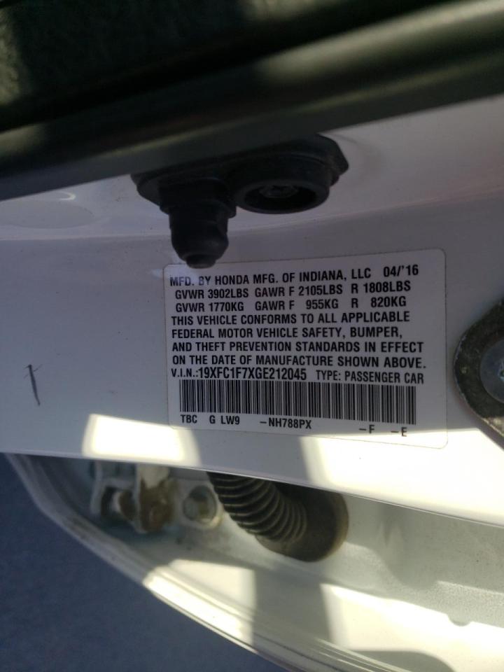 Photo 10 from auction – 2016 HONDA CIVIC with VIN 19XFC1F7XGE212045