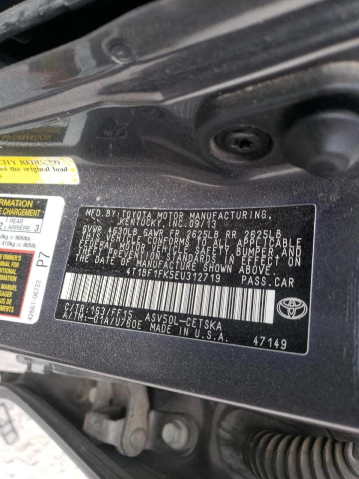 Photo 10 from auction – 2014 TOYOTA CAMRY L with VIN 4T1BF1FK5EU312719