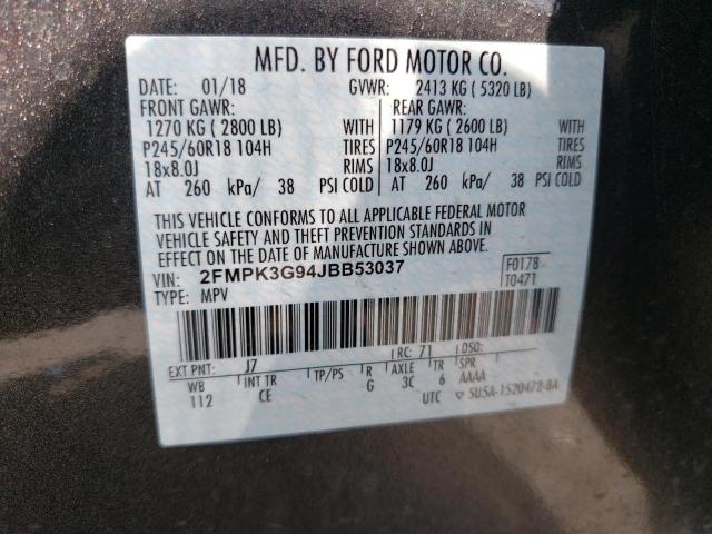 Photo 10 from auction – 2018 FORD EDGE SE with VIN 2FMPK3G94JBB53037