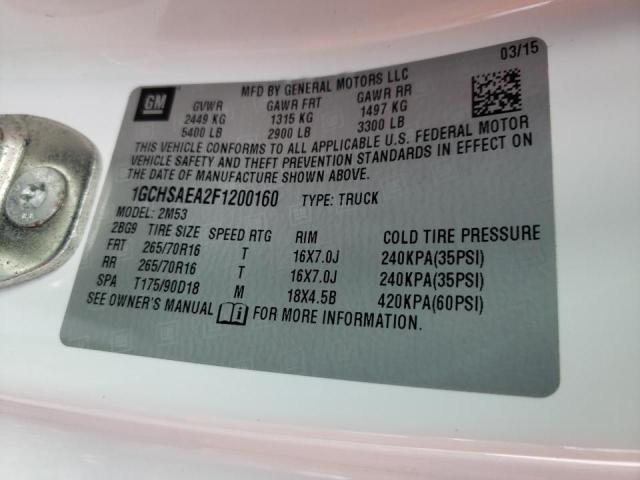 Photo 10 from auction – 2015 CHEVROLET COLORADO with VIN 1GCHSAEA2F1200160