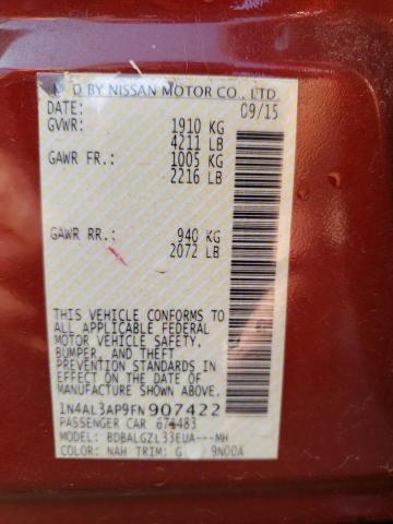 Photo 10 from auction – 2015 NISSAN ALTIMA 2.5 with VIN 1N4AL3AP9FN907422