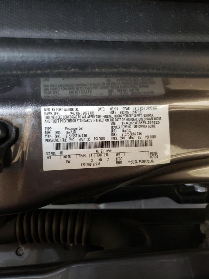 Photo 10 from auction – 2014 FORD FOCUS SE with VIN 1FADP3F28EL291625