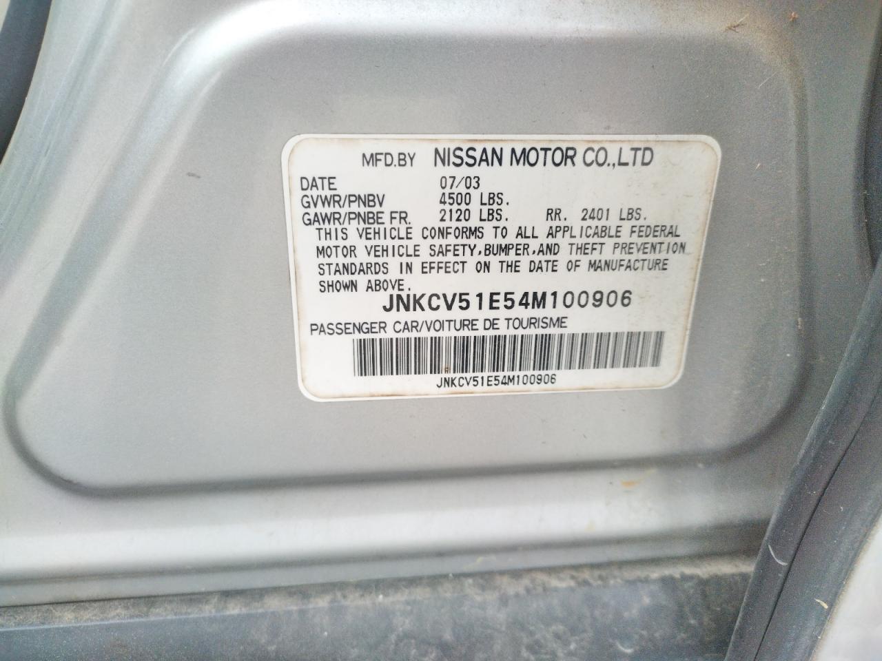 Photo 10 from auction – 2004 INFINITI G35 with VIN JNKCV51E54M100906