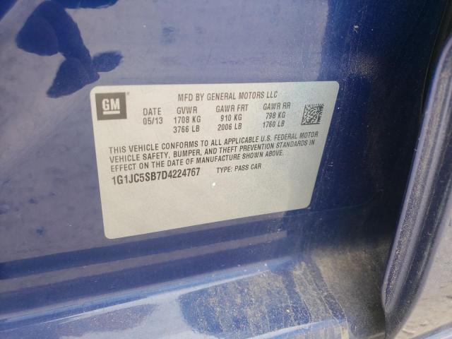 Photo 10 from auction – 2013 CHEVROLET SONIC LT with VIN 1G1JC5SB7D4224767