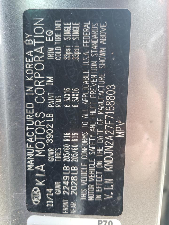 Photo 10 from auction – 2015 KIA SOUL with VIN KNDJN2A27F7168803