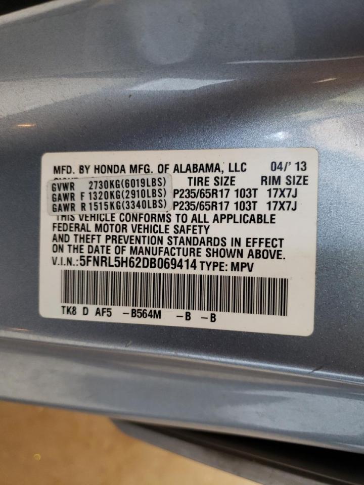Photo 10 from auction – 2013 HONDA ODYSSEY with VIN 5FNRL5H62DB069414