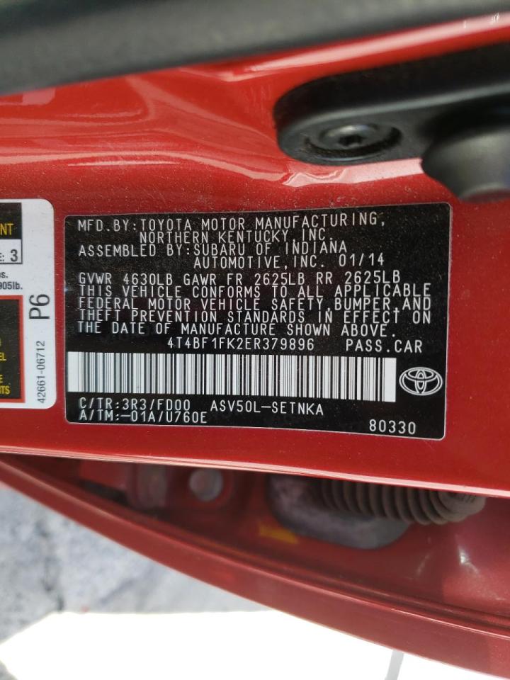 Photo 10 from auction – 2014 TOYOTA CAMRY L with VIN 4T4BF1FK2ER379896