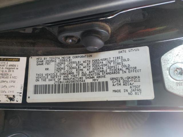 Photo 10 from auction – 2005 TOYOTA 4RUNNER SR with VIN JTEBU14R258050544