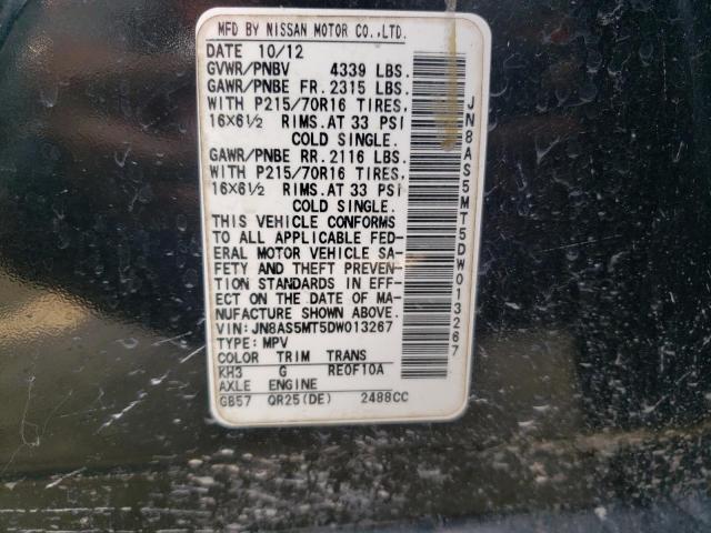 Photo 10 from auction – 2013 NISSAN ROGUE S with VIN JN8AS5MT5DW013267