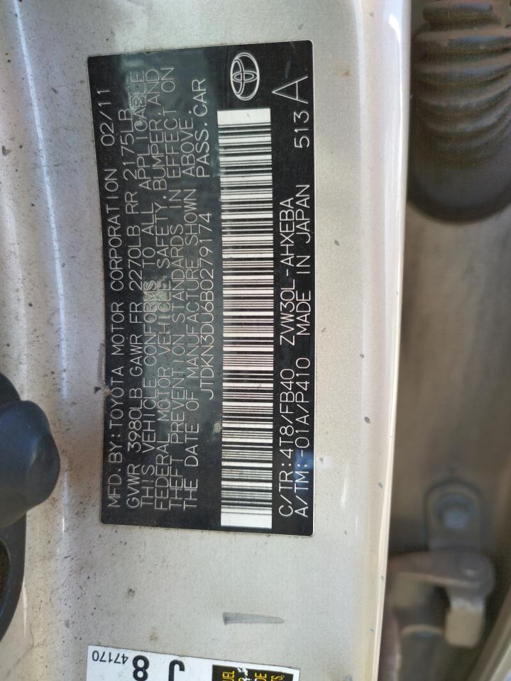 Photo 10 from auction – 2011 TOYOTA PRIUS with VIN JTDKN3DU6B0279174