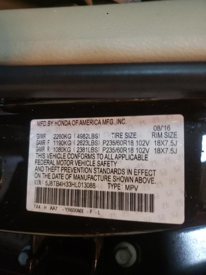 Photo 10 from auction – 2017 ACURA RDX with VIN 5J8TB4H33HL013088