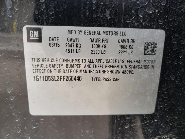 CHEVROLET MALIBU 2LT 2015 with VIN 1G11D5SL3FF266446 - Photo from auction