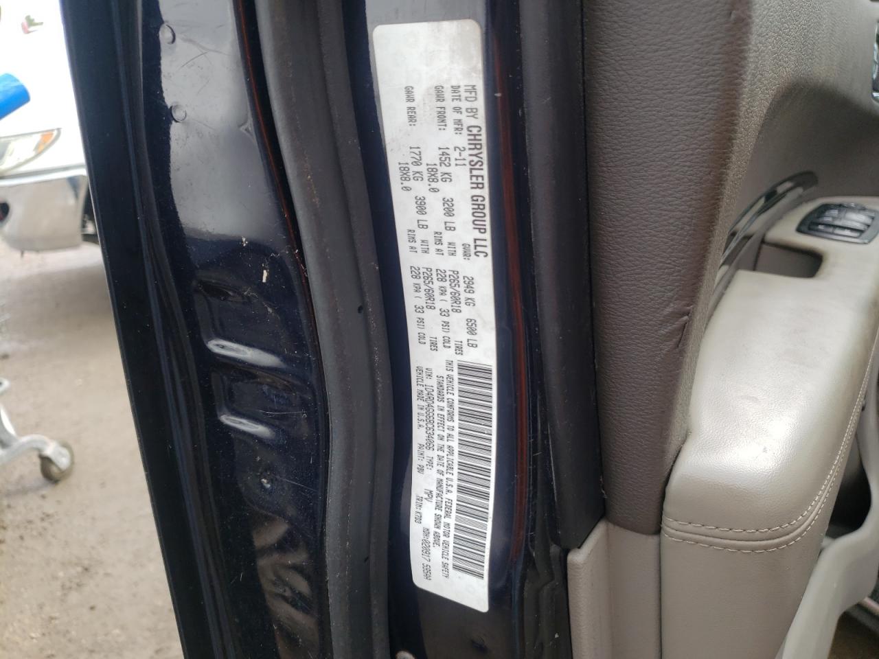 Photo 10 from auction – 2011 DODGE DURANGO CR with VIN 1D4RD4GG6BC634066