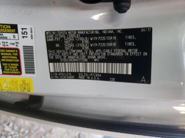 Photo 10 from auction – 2017 TOYOTA SIENNA XLE with VIN 5TDDZ3DC6HS172586