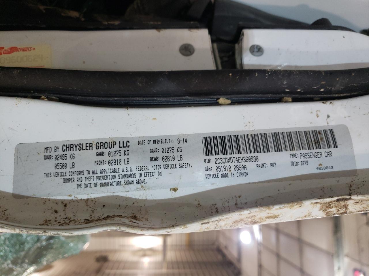 Photo 10 from auction – 2014 DODGE CHARGER R/ with VIN 2C3CDXDT4EH360930