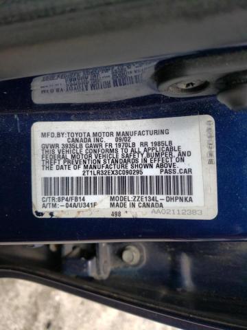 Zdjęcie 10 z aukcji – 2003 TOYOTA COROLLA MA z VIN 2T1LR32EX3C090295