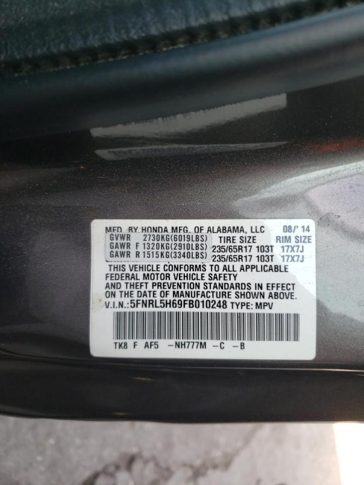Photo 10 from auction – 2015 HONDA ODYSSEY EX with VIN 5FNRL5H69FB010248