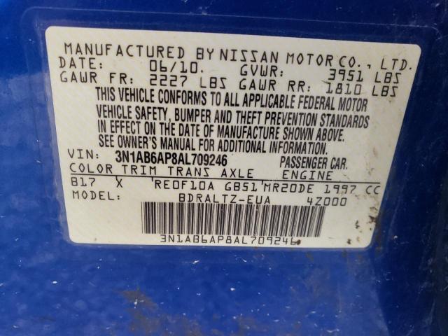 Photo 10 from auction – 2010 NISSAN SENTRA 2.0 with VIN 3N1AB6AP8AL709246